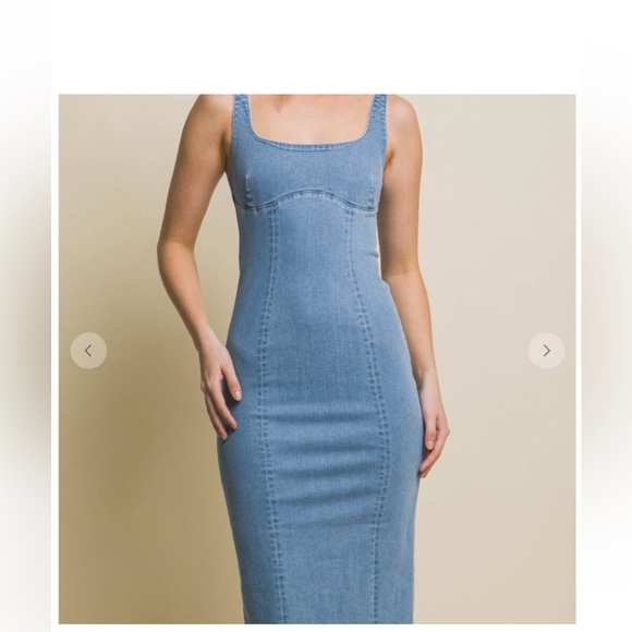 Denim Midi Dress Size Small - Picture 3 of 3